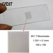 951.T DIV 0,1 мм сетка ячейка значение шкала микрометр калибровка скользящая сетка разделительная доска линейка микрометр для микроскопа