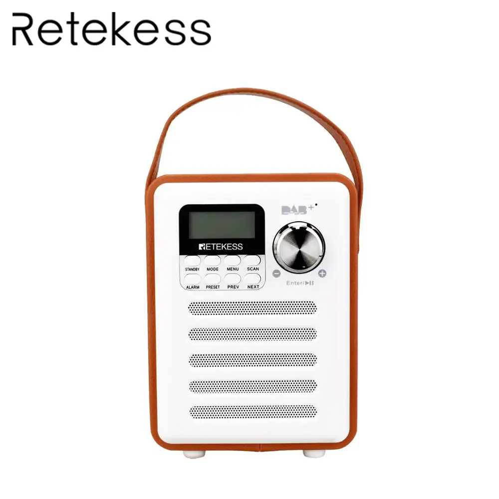 

Retekess TR401 Brown and white Portable FM radio DAB+/FM RDS Radio Pocket Digital DAB Receiver AUX/USB/TF card MP3 player