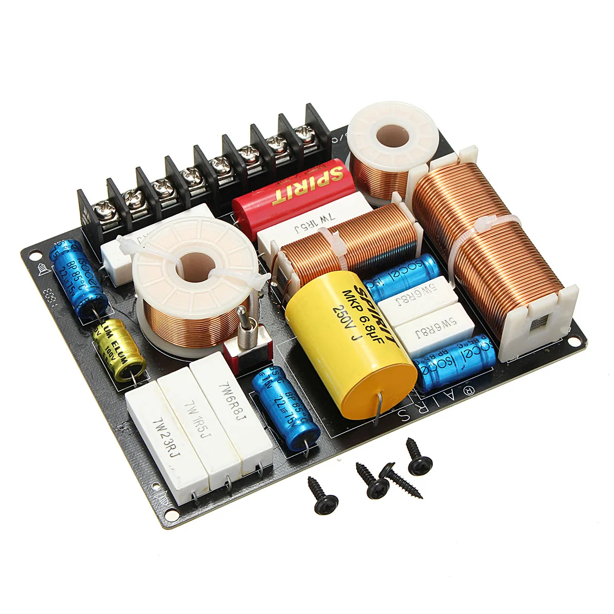 

3 Way Audio Speaker Crossover Filters Treble + Midrange +Dual Bass Independent Crossover Speakers Filter Frequency Divider