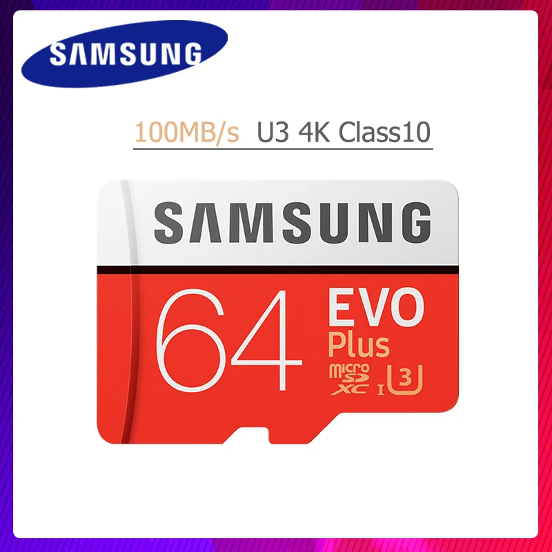 

SAMSUNG Memory Card Micro SD 32GB 64GB 128GB 256GB U3 U1 4K SDHC SDXC Grade EVO+ Class10 C10 UHS TF Cards Trans Flash microsd