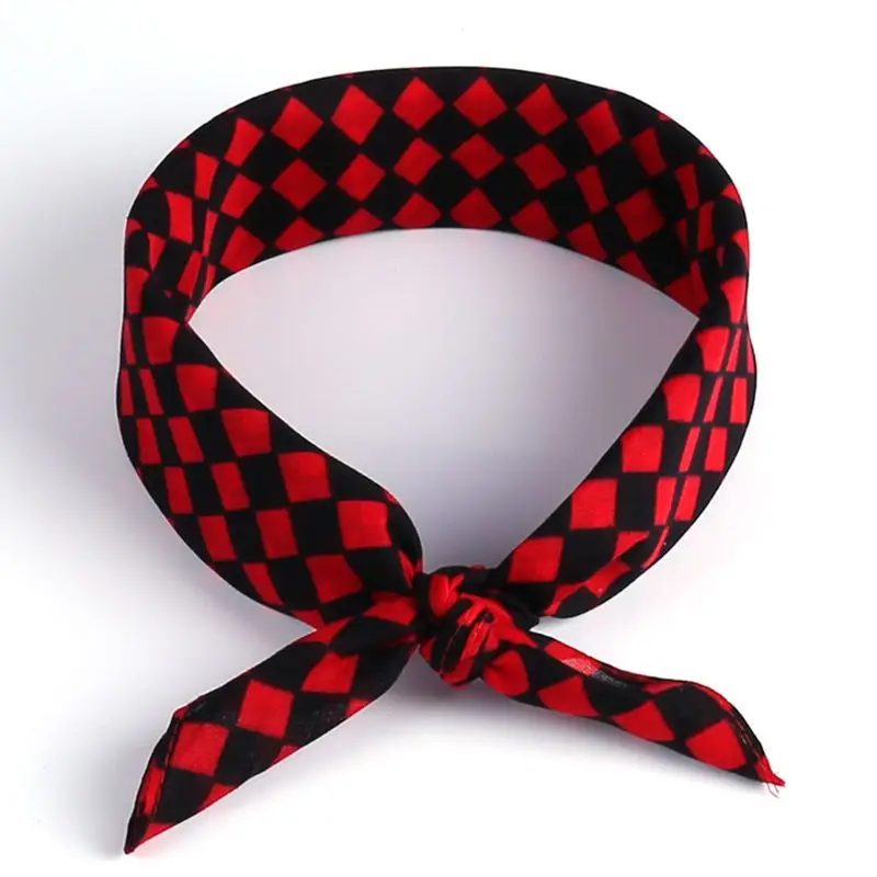 

Vintage Colored Rhombus Checkered Square Bandanas Unisex Hip Hop Dancing Headband Motorcycle Outdoor Sports Hair Wrap Wristband