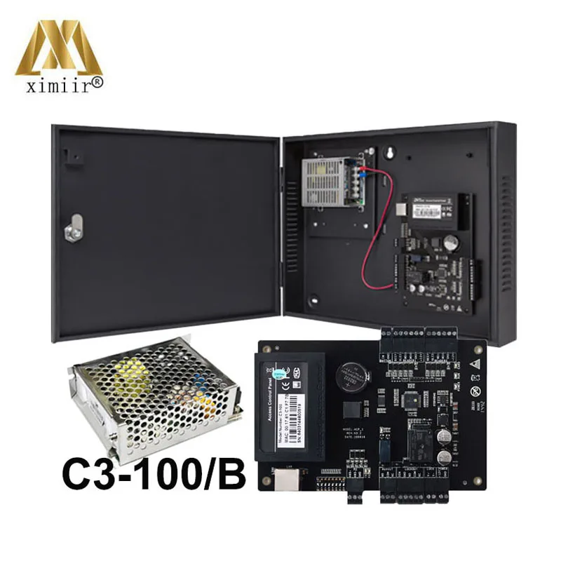 

ZK C3-100 Door Access Control Panel 125KHZ Card Reader With TCP/IP Communication Power Supply 1 Door Battery Connector