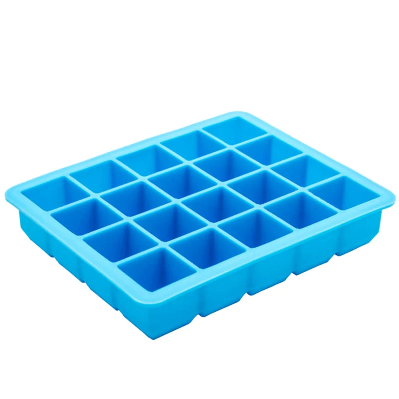 Sky blue 20 полости желе чайник силиконовый 1 шт. кубик льда лоток большой пудинг плесень квадратная форма для льда - Цвет: Sky blue
