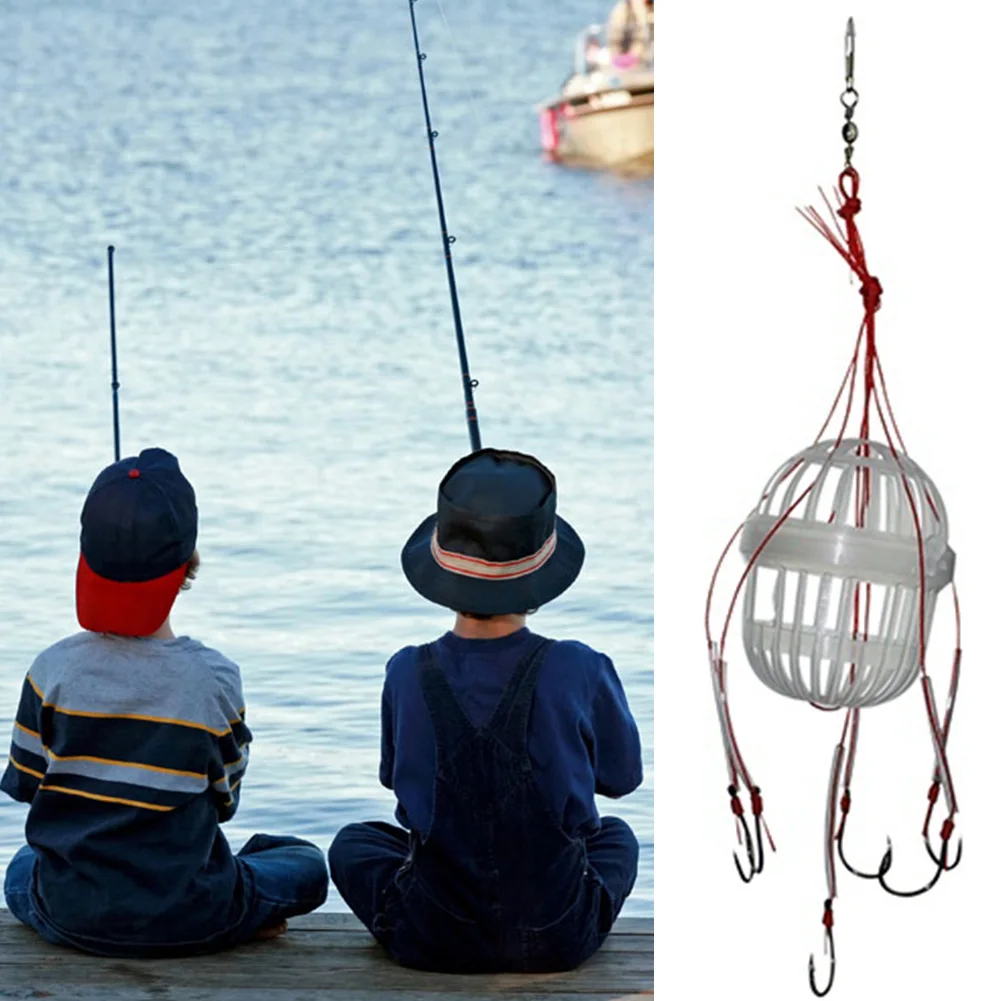 1pcs with 6 Strong Fishing Hooks Carbon Steel Plastic Carp Fishing Fishhooks Fishing Tackle Sea Monster
