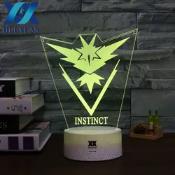 Хуэй Юань Team Instinct 3D лампы карманный серии RGB переменчивое настроение лампа 7 цветов свет База Прохладный Ночной свет для Рождественский