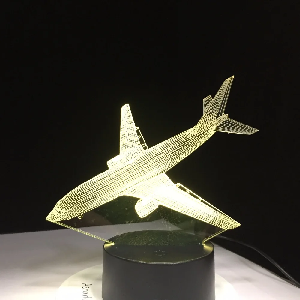 Aircraft Airplane Acrylic LED 3D LED Night Light Toys Lamp Air Plane