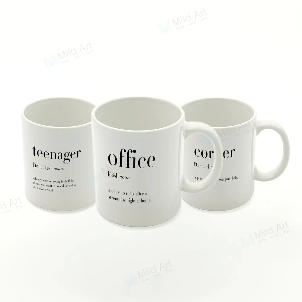 

Black White Nordic Minimalist Computer Humor Funny Quotes Office Kitchen Ceramic Water Cup Creative Gift Coffee Tea Beer Mug Set