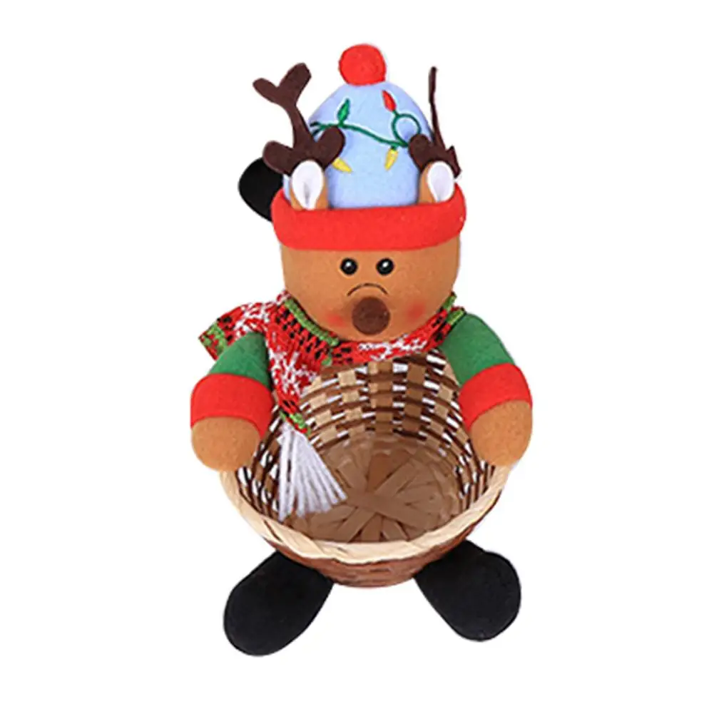 New Christmas Reindeer Candy Basket Santa Snowman Elk Children Gift Basket Christmas Decorative Supplies - Цвет: D