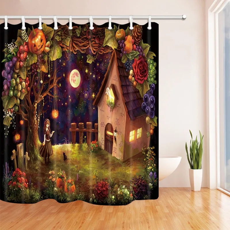 halloween theme bathroom decor waterproof fabric shower curtain bathroom decoration gfit - Halloween Bathroom Decor halloween theme bathroom decor waterproof fabric shower curtain bathroom decoration gfit - Halloween Bathroom Decor