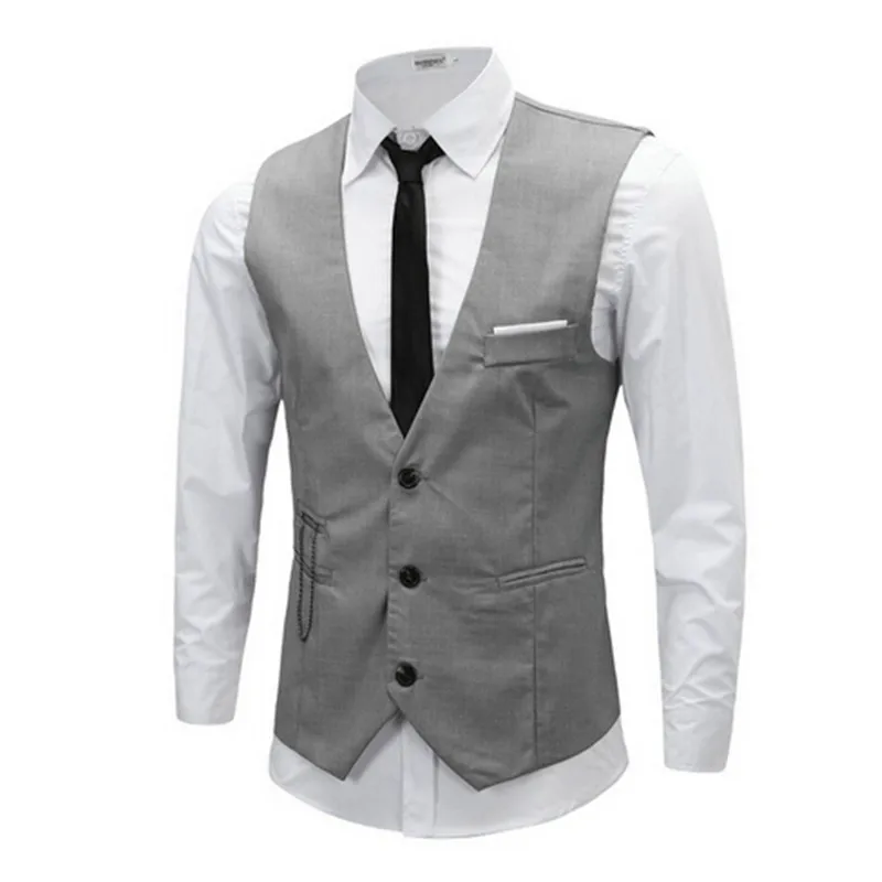 High Quality 2016 Brand New Dress Suit Vest Men Fashion Black Gray ...