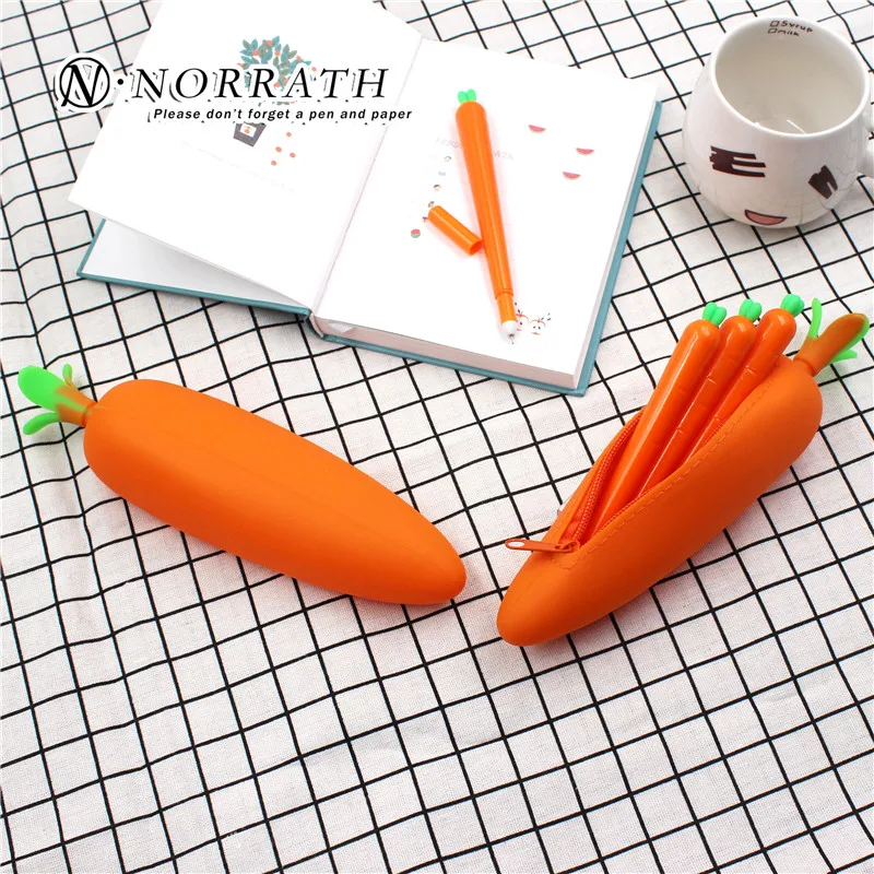 

Creative Office School Stationery Pencil Case carrot Shape Available Multifunctional Pen Bag