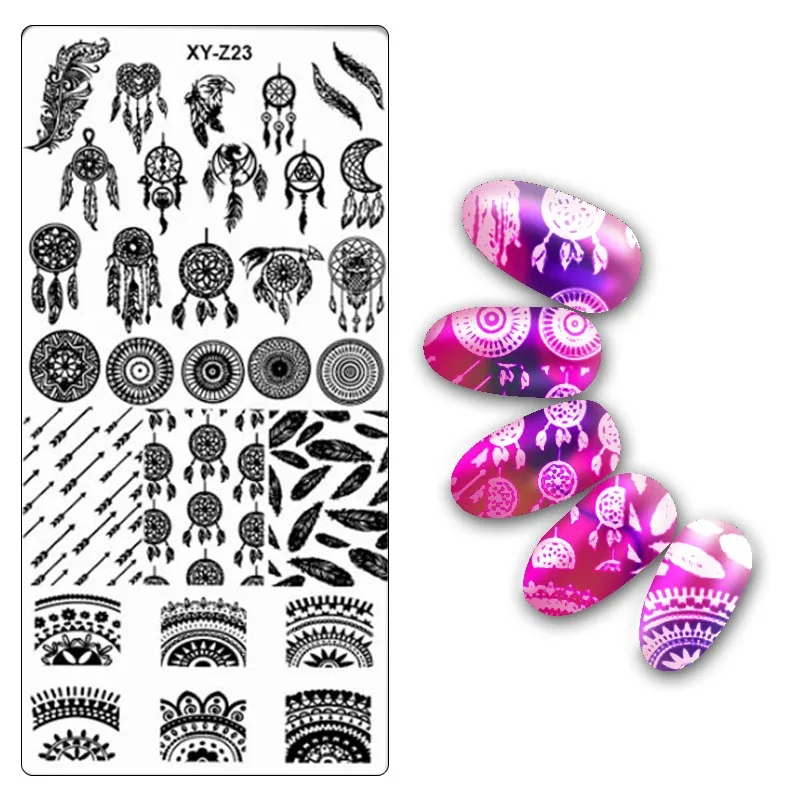 Дизайн ногтей металлическая пластина изображения штамповки пластины DIY маникюр печать шаблон пластины инструменты XYZ01-32 - Цвет: XYZ23