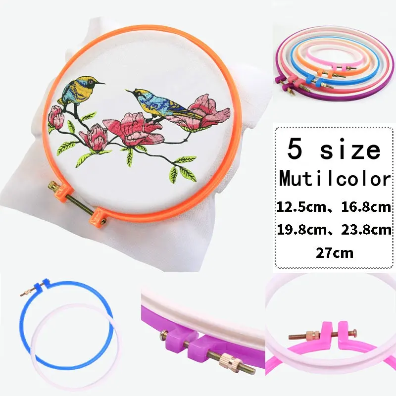 

New 1 Pc Adjustable Embroidery Hoop Sewing Tools Plastic Cross Stitch Hoop Set Embroidery Hoop Ring Frame For Women Mom Gift