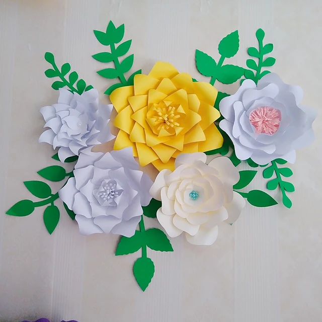 ready giant paper rose flower templates with tutorial for wedding rose flower with paper