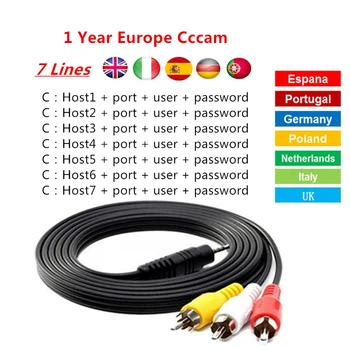 

Spain Receptor Cccams lines for 1 year spain used for freesat v7 DVB-S2 CCcam Cline satellite receiver europe channels 7 lines