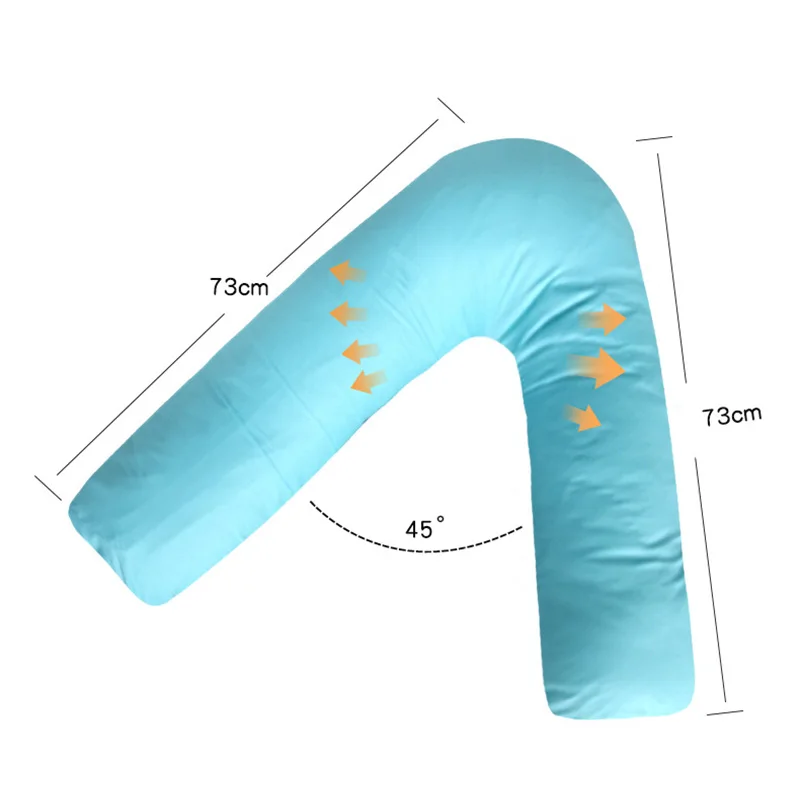Хлопковая однотонная v-образная Подушка для сна в виде желудка, наволочка для беременных женщин YU-Home