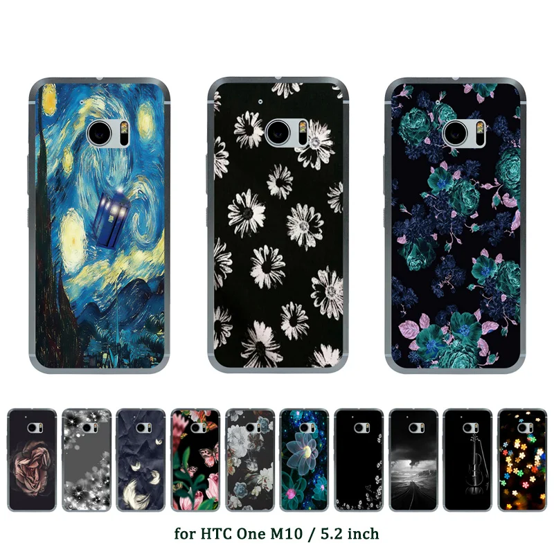 For HTC M10 Case 5.2 inch Cover Soft TPU Silicone Fundas Coque 10 Multicolor Printed Capa Htc10 Phone Cases | Мобильные телефоны и