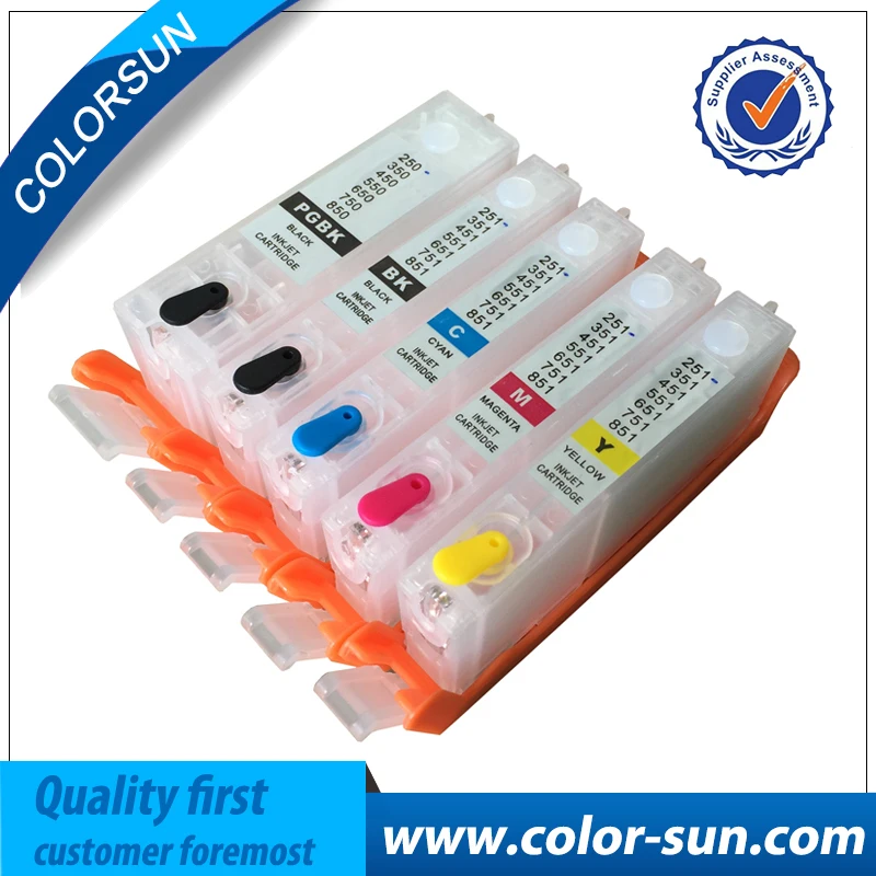 

5pcs PGI-650 CLI-651 PGI650 Refillable Ink Cartridge For Canon IP7260 MG5460 MX726 MX926 IX6860 IP8760 MG5560 with ARC chips