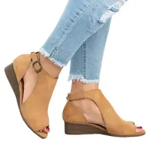 Летние туфли на танкетке; женские босоножки на платформе; женские повседневные сандалии-гладиаторы из мягкой кожи с открытым носком; zapatos mujer; размер 43