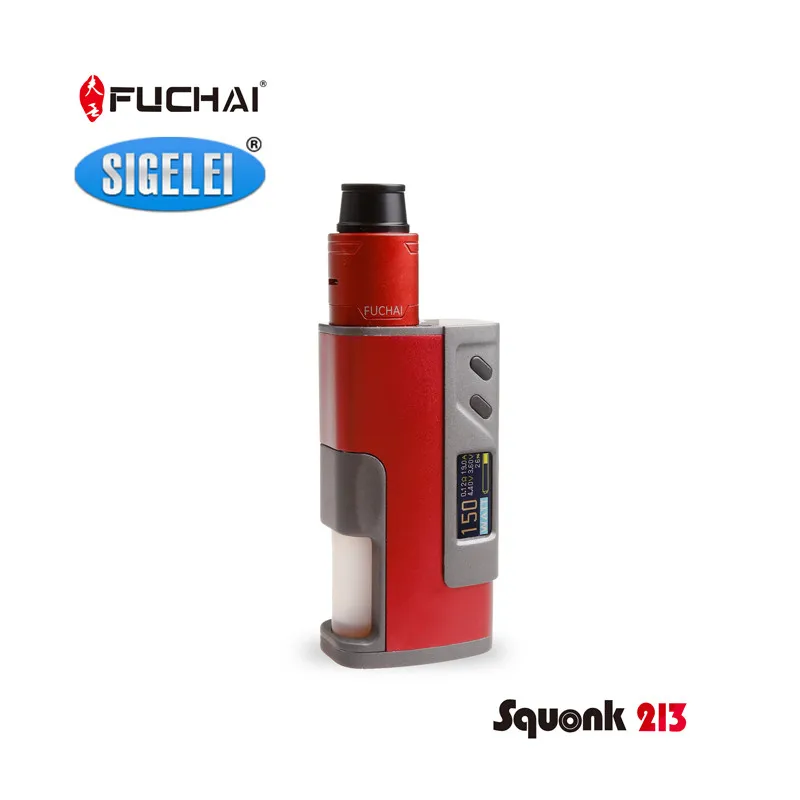 

Sigelei Fuchai Squonk 213 Vaporizer Kit 150W TC VW Box Mod Vape Support 18650 21700 20700 Battery 5ml Empty Bottle RDA Atomizer