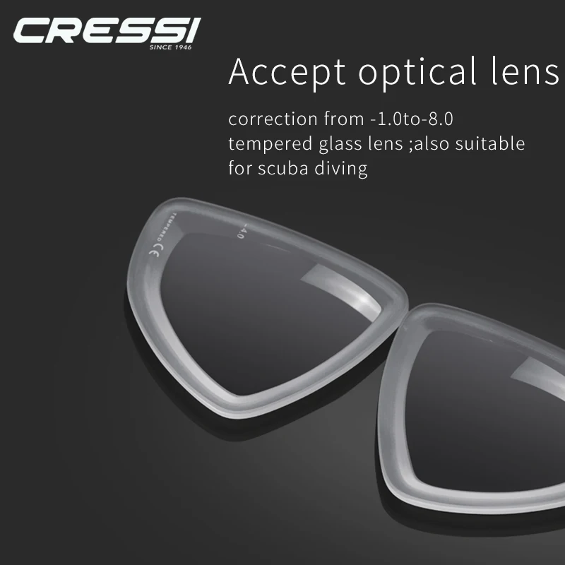 

Cressi RANGRE OPTICAL LENS RIGHT EYE for Ranger Diving Mask Correction from -1.0 to -8.00 or Nearsighted Diver
