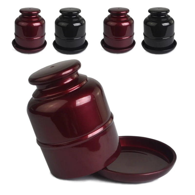 

KTV Bar Plastic Colorful With Tray Bright Gambling Casino Plastic Dice Cup With 6pcs #13 White Dice