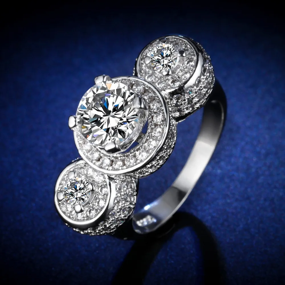 

Original Design Handmade cz unique style top quality round cut Ring Cubic Zirconia Hot Ins sterling silver 925
