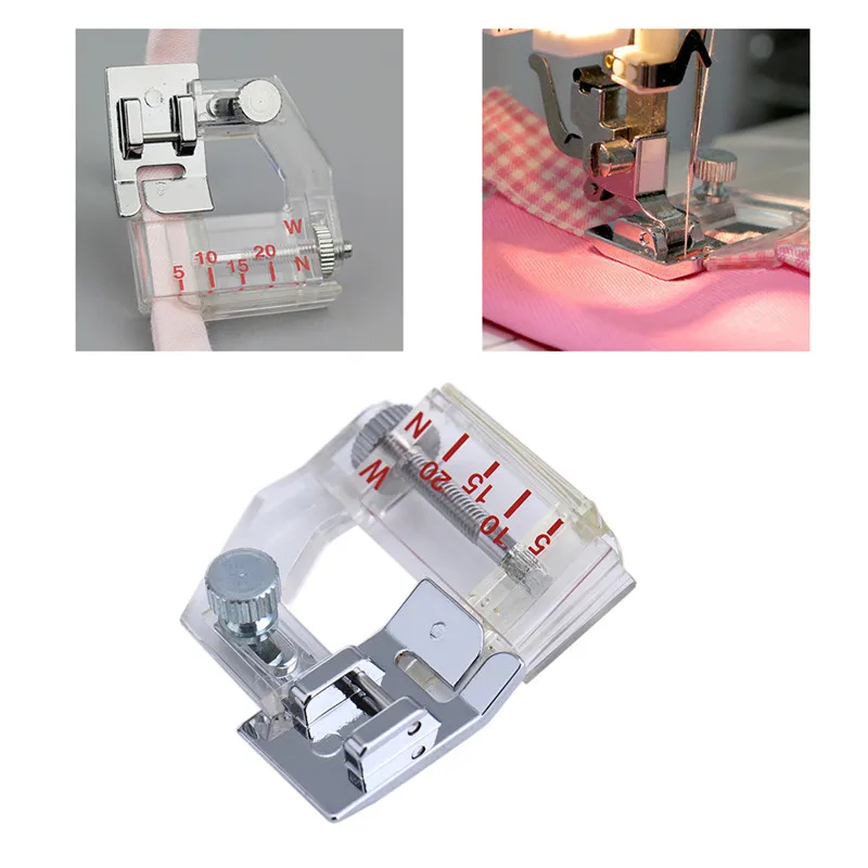 5 20mm Ajustable Binding Snap on Bias Binder Presser Foot For Domestic