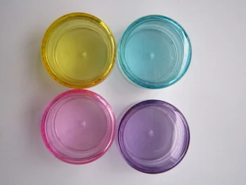 

3gram Colorful Refillable Bottles Clear Round jars Plastic Pot Nail Art Storage Box - Free Shipping 20pcs/lot