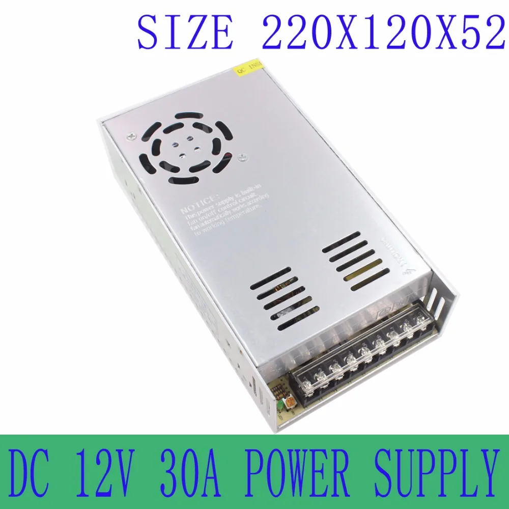 

12V 30A 360W Switching Power Supply Driver for LED Strip AC 110-220V Input to DC 12V