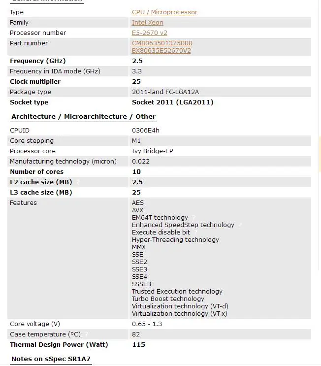 Intel Xeon Serv Processor E5-2670 V2  E5 2670 V2  CPU 2.5 LGA 2011 SR1A7 Ten Cores  Desktop processor e5 2670V2 100% normal work cpu socket