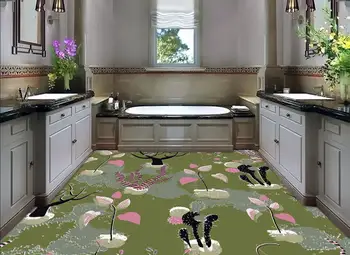 

3d flooring Cactus abstract plant pattern decoration 3D fashion floor pvc floor wallpaper 3d floor painting wallpaper