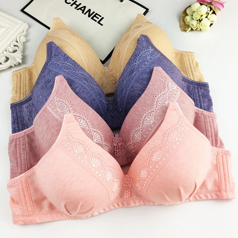 

STRAVEL 3/4 Cup Lace Women Push Up Bra Large Size Sexy Wireless Women Underwear Thin Cup B C Bra For Women 6 Colors 0049