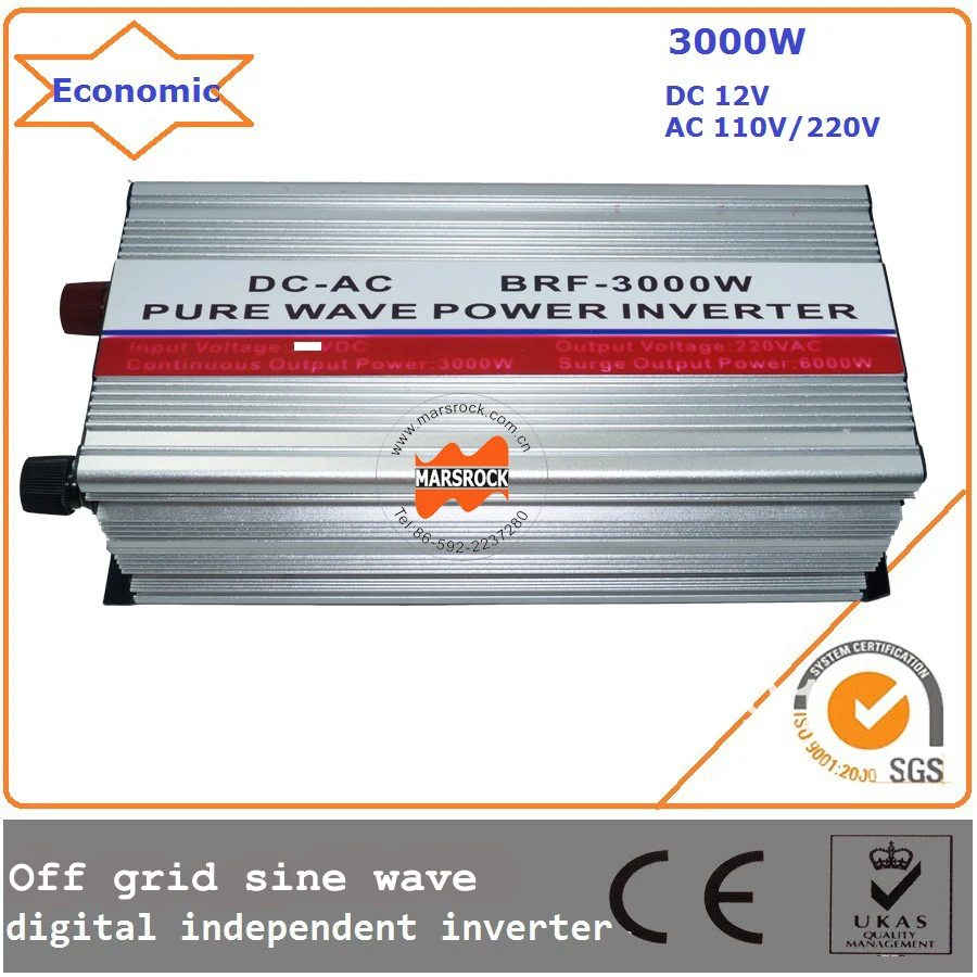 3000 Вт 12/24Vdc 110/220Vac 50/60 Гц решетки синусоидальный инвертор цифровой независимый с