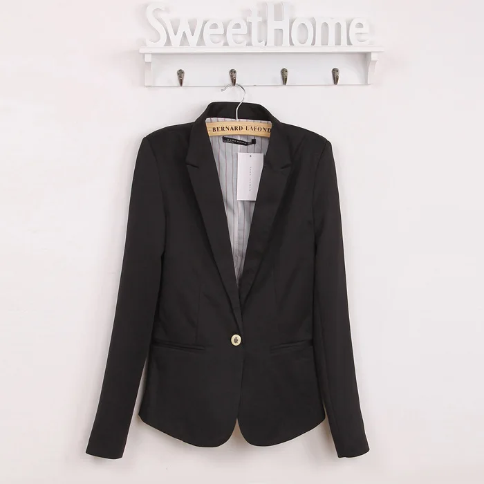 Spring Women Blazer high quality Jacket Made Of Cotton Basic Jackets Candy Color Long Sleeve Slim Suit Blazer Female Small Suit