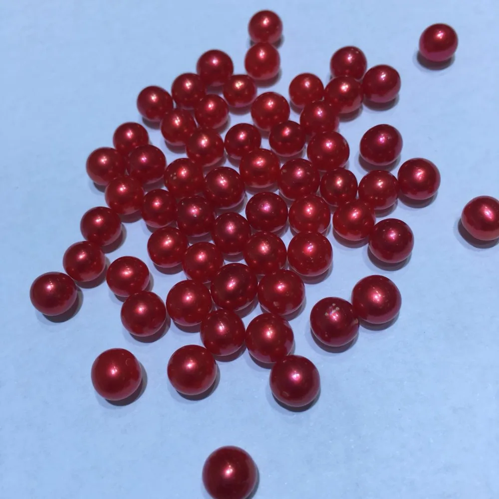Perfect Real Red Pearls 10pcs Bulk Loose Round Red Pearls Christmas