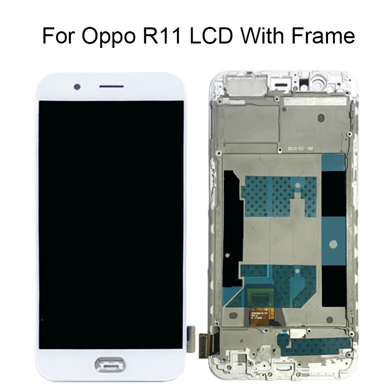 

Free Shipping 100% Tested 5.5 inch LCD For Oppo R11 LCD With Frame Touch Screen Display Replacement Assembly Black White