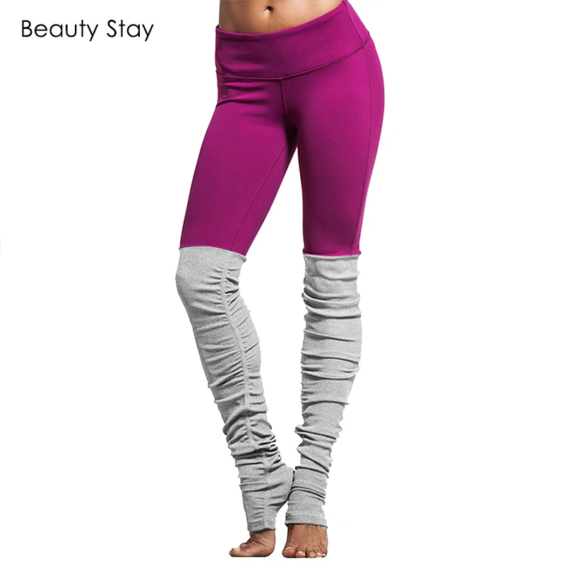 Colored Jeggings Promotion-Shop For Promotional Colored Jeggings BeautyStay New Casual Women Pant leggings Sexy High Waist Spliced Patchwork Yellow Color Elastic Slim Skinny Brand Jeggings - Colored Jeggings Promotion-Shop For Promotional Colored Jeggings
