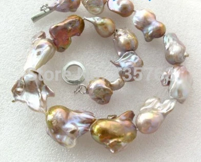 

xiuli 0015006 Large Unusual Purple Pink Keshi KEISHI Baroque Pearl Necklace