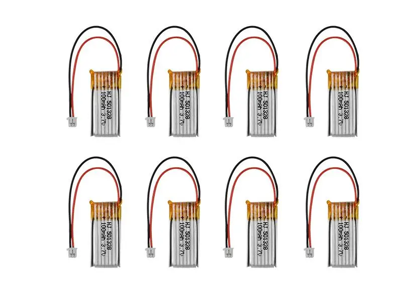 10 шт./лот 3,7 в 100 мАч RC Lipo батарея мини белый Разъем для RC 1/28 мини автомобиль/RC вертолет/RC Квадрокоптер