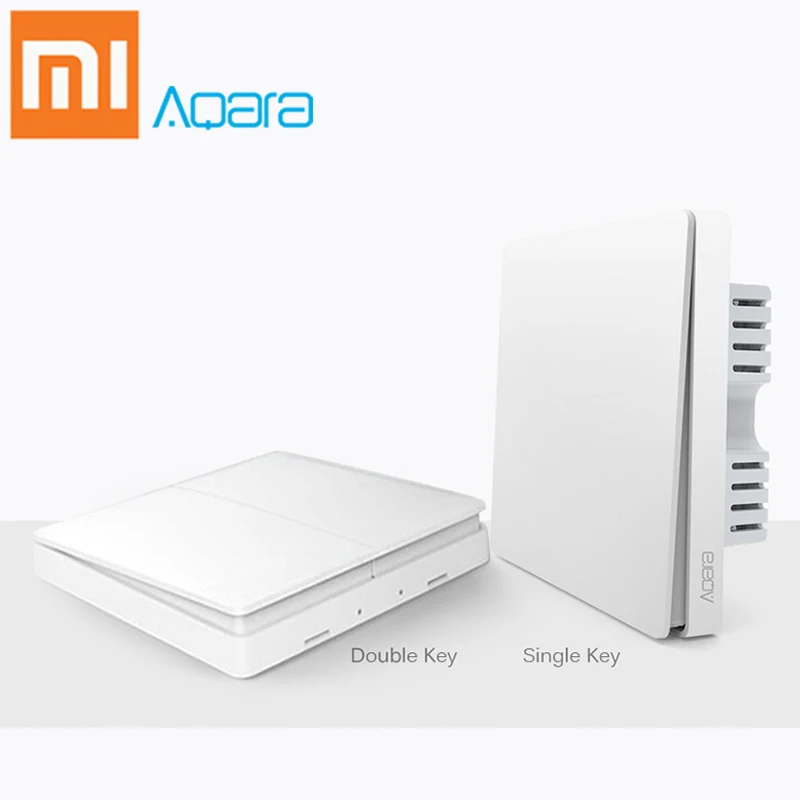 Xiaomi Aqara Original Smart Light switch Control Fire Wire Zero Line ZiGBee Double Single Key Wall Switch Version For Mi APP