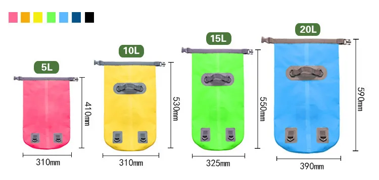 Водонепроницаемый мешок сухой мешок для плавания Дайвинг сумки 10L/15L/20L/30L плавающий мешок сухой мешок рюкзак для гребли рафтинг Рыбалка