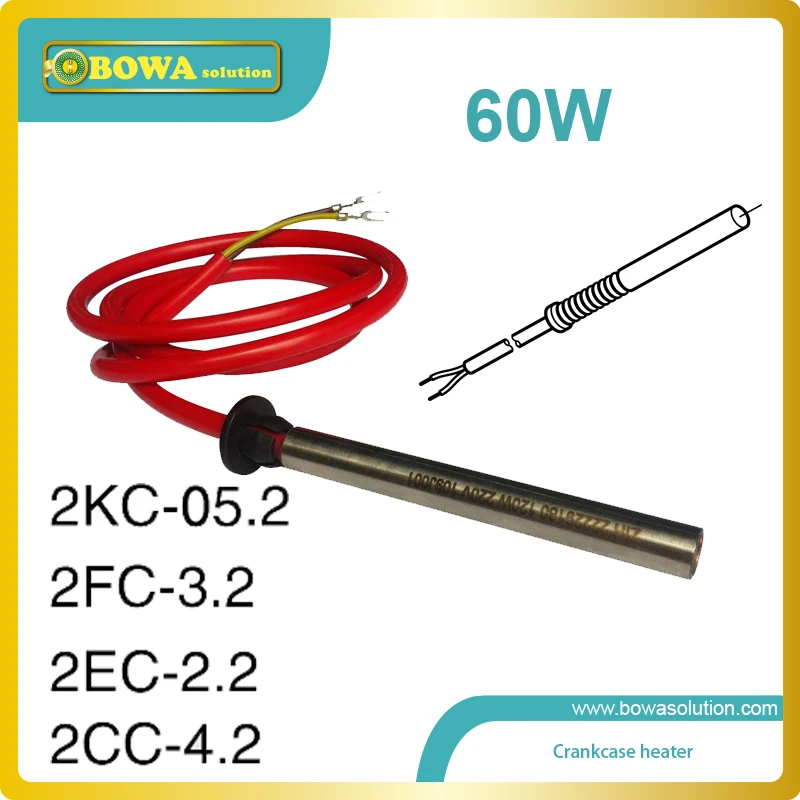 S2 60W compressor crankcase heater compatible with Bitzer 2CC4.2