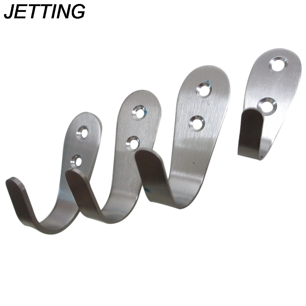 Bathroom Wall Door Hook Stainless Steel Kitchen Cabinet Clothes Wall Hangers Organizer Holder House Storage Tools 2pcs/Lot