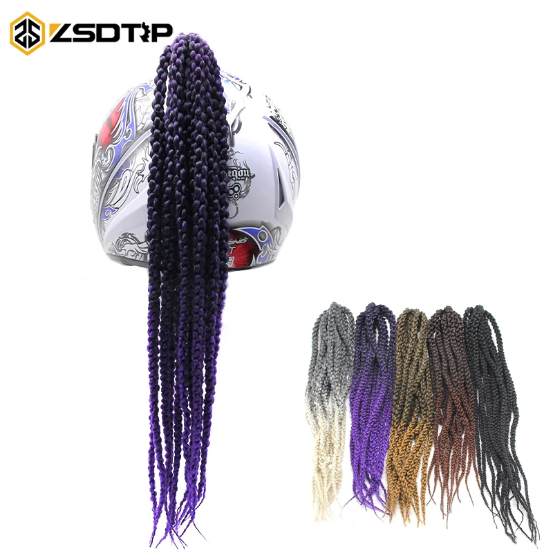 

ZSDTRP Punk Style Motorcycle Gradient Ramp Helmet Braids Twist Braid Horn Motocross Motorbike Full Face Off Road Moto Decoration