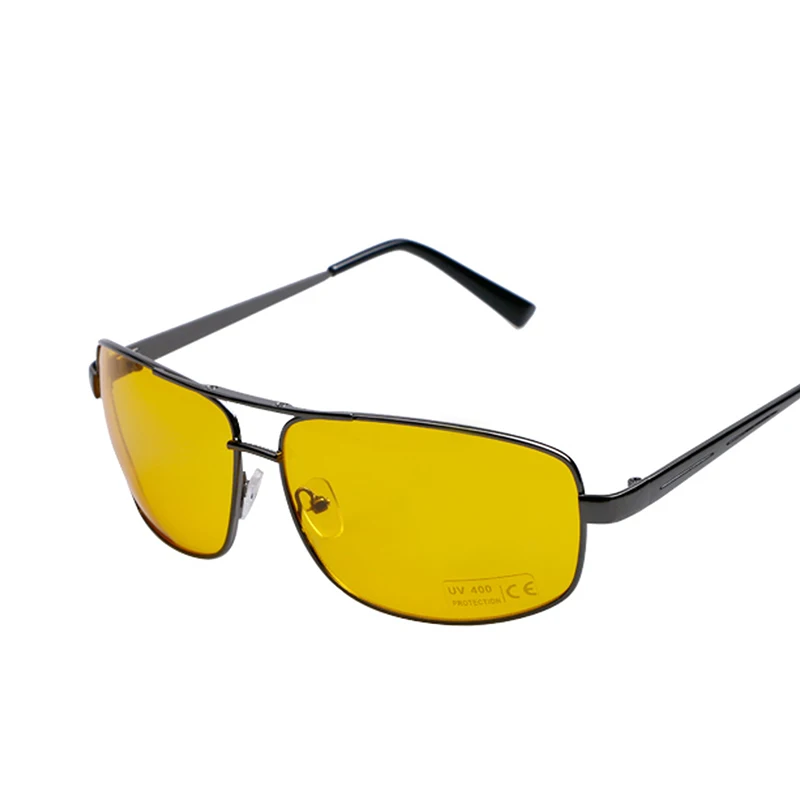 Fashion Yellow Lenses Glasses Men Gafas de sol Anti Glare Vision Driver