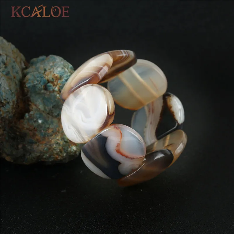 

KCALOE Onyx Charm Bracelets For Women Elastic Bangles Brazalete Mujer Natural Stone Bracelet Bileklik Bayan Minimalist Jewelry
