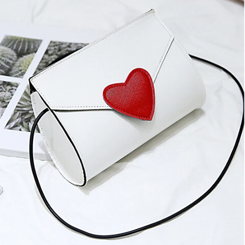 

Women Messenger Bag Handbags Mini Small Shoulder Crossbody Bag for Girls Envolope Bags Cute Heart Women Leather Handbags Bolsa