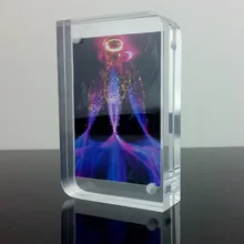 Customized 12inch magnetic acrylic picture landscape frame clear plexiglass photo block design