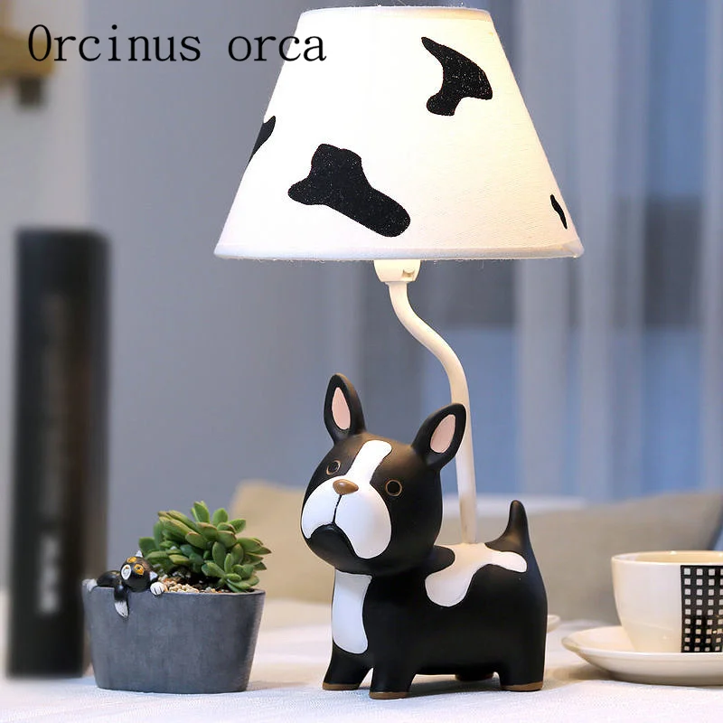 

Children bedroom lamp dimming cute puppy creative method of fighting dogs bedlamp birthday gift Postage free